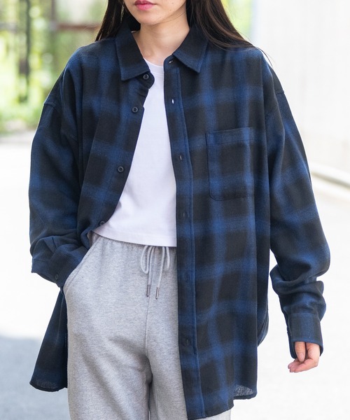 「Naive magic」 長袖ネルシャツ LARGE ホワイト メンズ_画像9