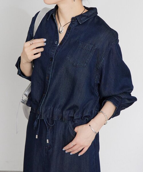 BEARDSLEY（ビアズリー） ブラウス シャツ トロミデニムショートシャツ