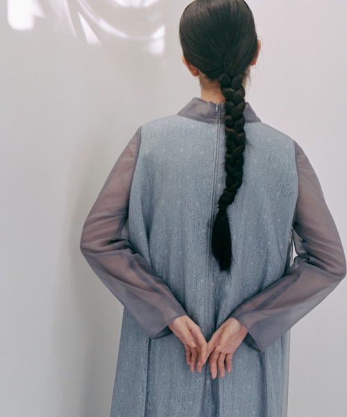 「kaene」 長袖ワンピース 2 サックスブルー レディース_画像2