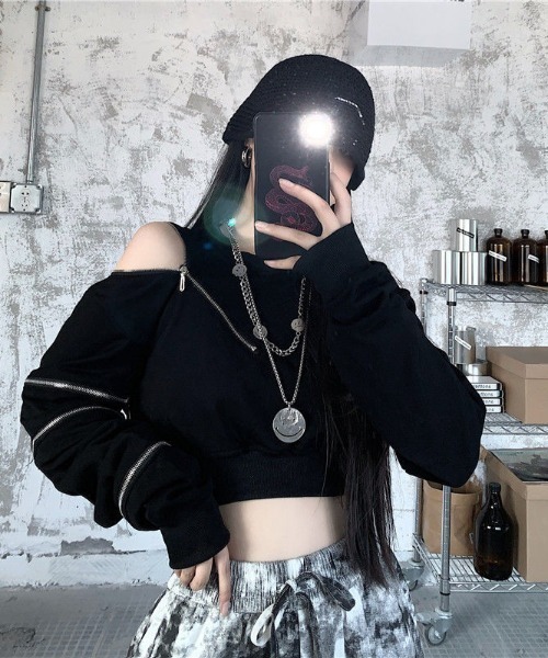 「almo」 長袖カットソー FREE ブラック レディース_画像3