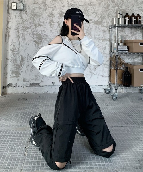 「almo」 長袖カットソー FREE ブラック レディース_画像5