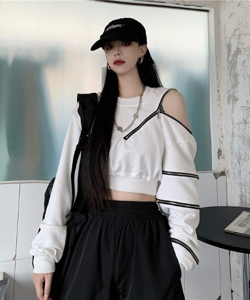 「almo」 長袖カットソー FREE ブラック レディース_画像6