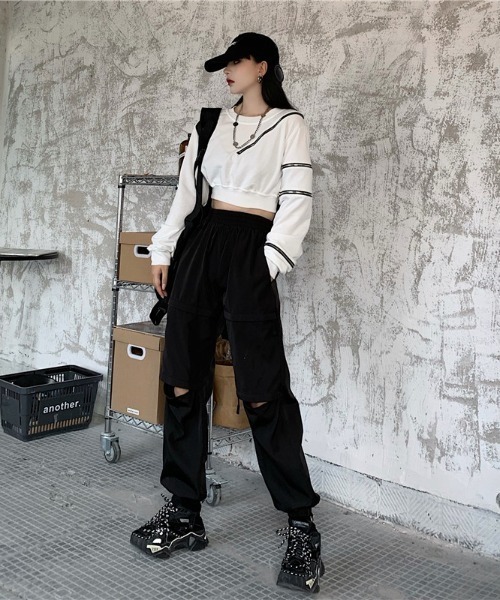 「almo」 長袖カットソー FREE ブラック レディース_画像8