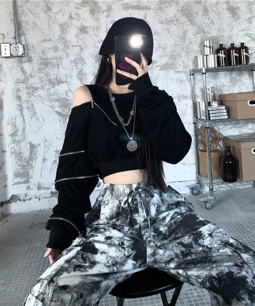 「almo」 長袖カットソー FREE ブラック レディース_画像9