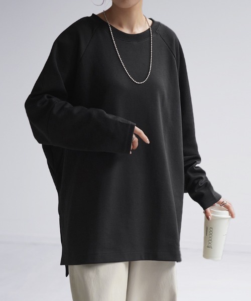 「HUG.U」 スウェットカットソー FREE グレー レディース_画像2