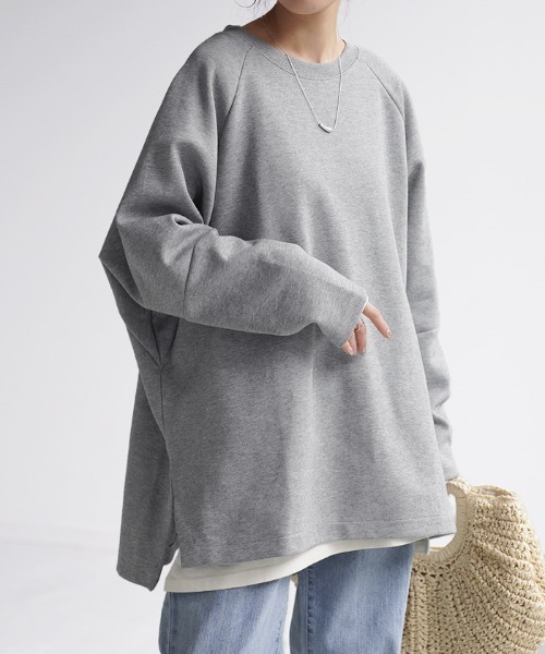 「HUG.U」 スウェットカットソー FREE グレー レディース_画像3