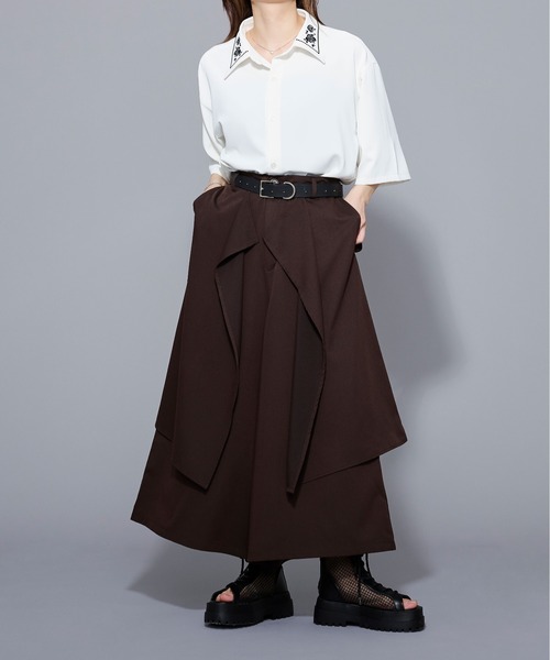 「Ellno Loset」 半袖シャツ MEDIUM ブラック メンズ_画像2