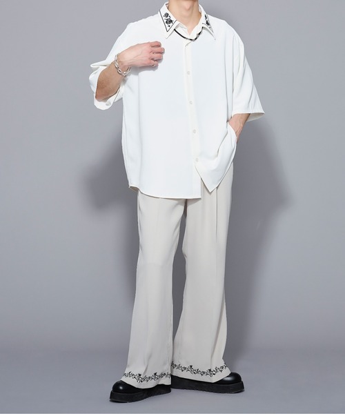 「Ellno Loset」 半袖シャツ MEDIUM ブラック メンズ_画像3