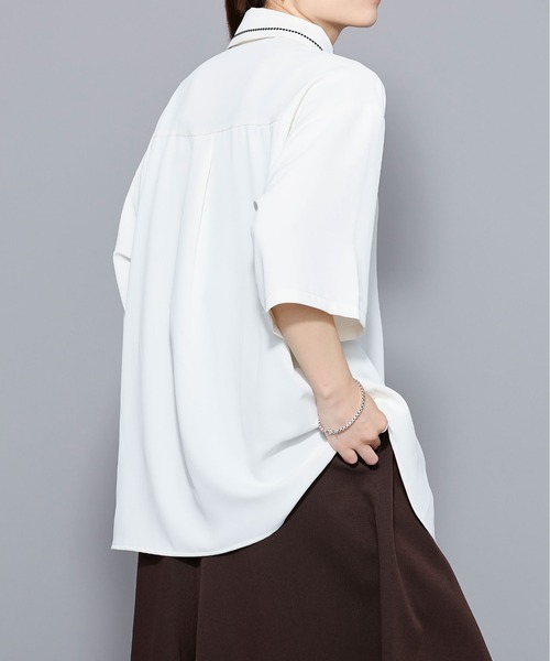 「Ellno Loset」 半袖シャツ MEDIUM ブラック メンズ_画像5