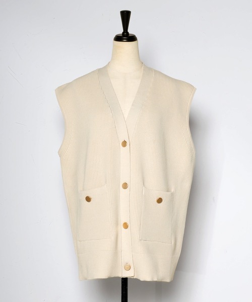 「Bonjour Sagan」 ニットベスト FREE ネイビー レディース_画像2