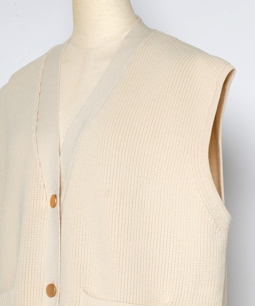 「Bonjour Sagan」 ニットベスト FREE ネイビー レディース_画像6