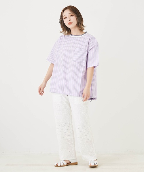「CUBE SUGAR」 半袖ブラウス M ラベンダー レディース_画像8