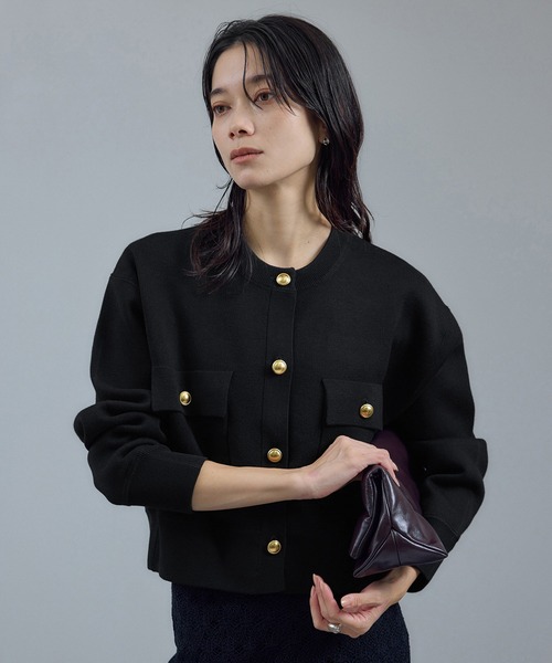 【美品】SALON adam et rope'ニットカーディガン SALON adam et rope'（サロン アダム エ ロペ） ニットカーディガン