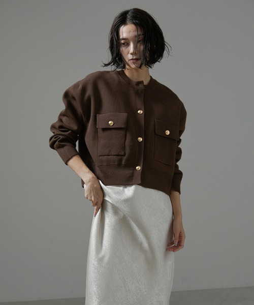 「SALON adam et rope'」 ニットカーディガン FREE ブラック レディース_画像3