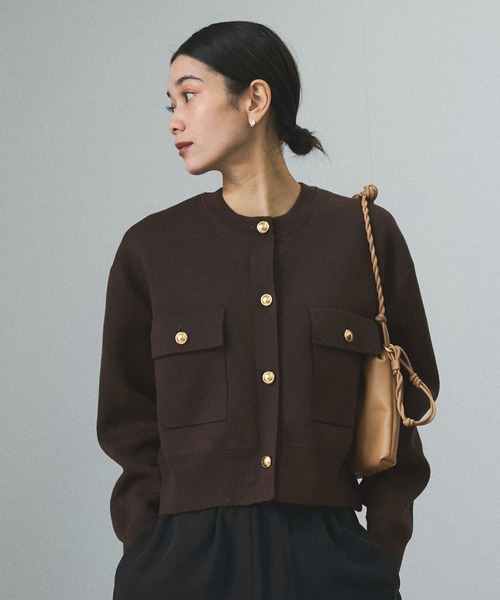 「SALON adam et rope'」 ニットカーディガン FREE ブラック レディース_画像4