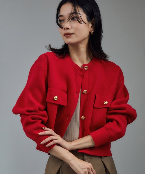 「SALON adam et rope'」 ニットカーディガン FREE ブラック レディース_画像9