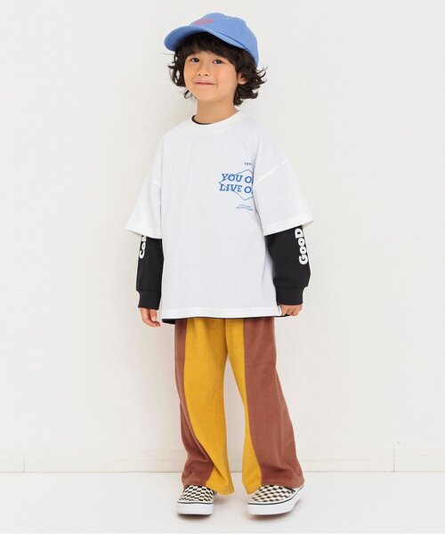 BREEZE(ブリーズ) パンツ 「リンク」サイドラインパイルワイドパンツ BREEZE(ブリーズ) パンツ 「リンク」サイドラインパイルワイドパンツ