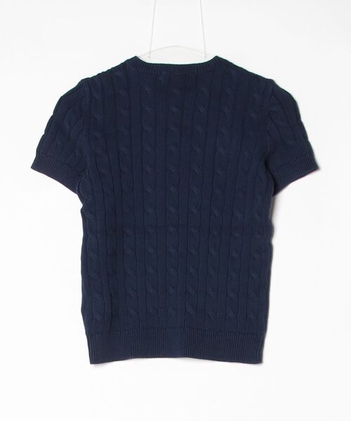 dc7 Ralph Lauren ケーブルニット 青 レディースL相当 LAUREN RALPH LAUREN（ローレン ラルフローレン） ニット セーター