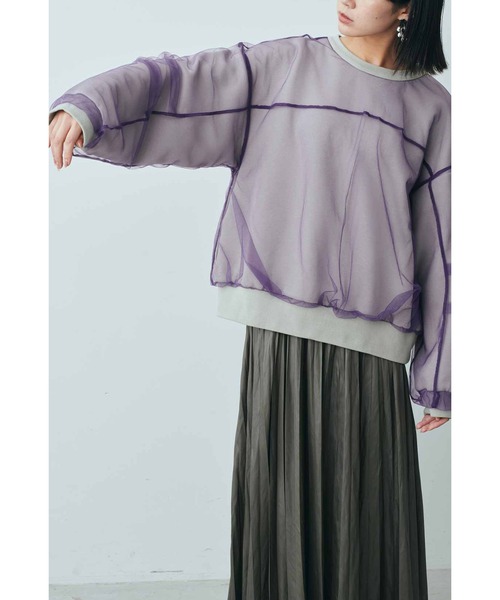 「MEDE19F」 スウェットカットソー LARGE パープル系その他 レディース_画像5