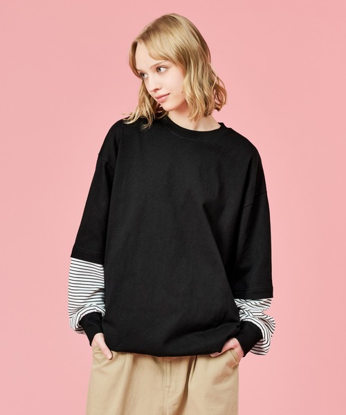 L'Appartement FRENCH BORDER T-SH ボーダーロンT BORDER RIB LONGSLEEVE T-SHIRT（Tシャツ／カットソー）｜L