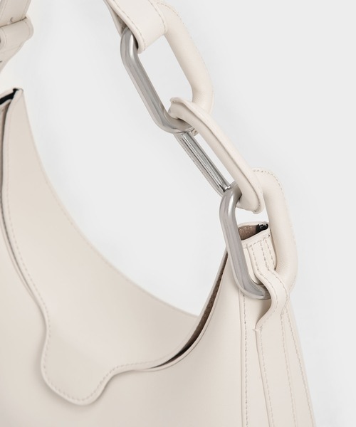 「CHARLES \u0026 KEITH」 ハンドバッグ M ブルーグリーン レディースの画像