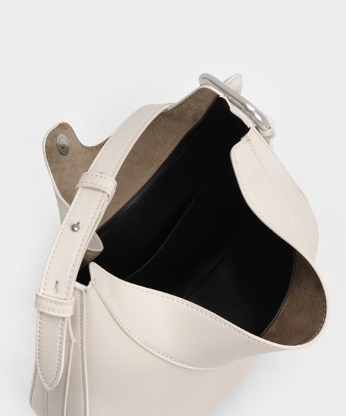 「CHARLES \u0026 KEITH」 ハンドバッグ M ブルーグリーン レディースの画像