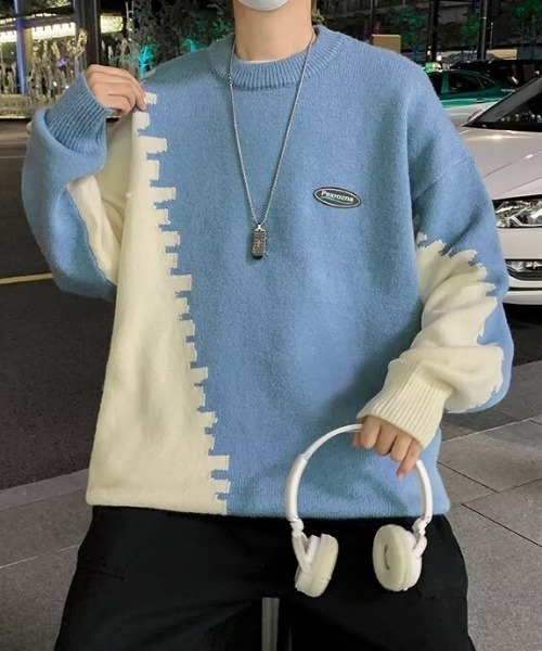 「MGV」 長袖ニット MEDIUM ブルー メンズ_画像5