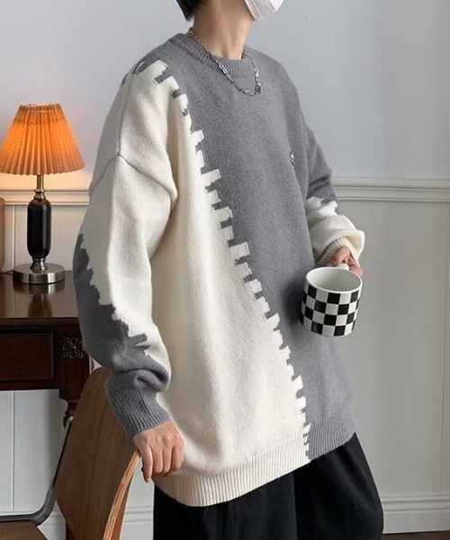 「MGV」 長袖ニット MEDIUM ブルー メンズ_画像7