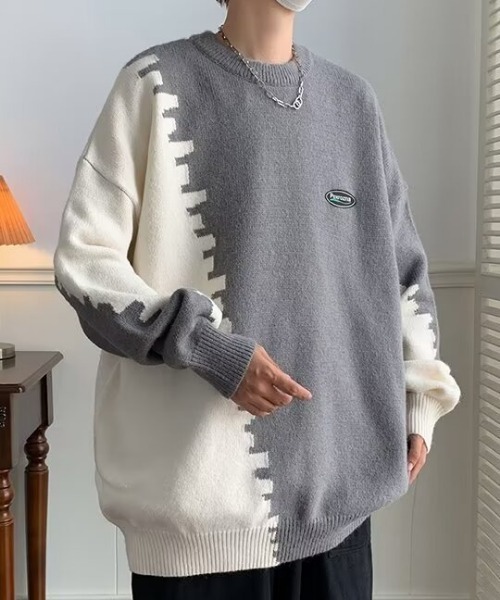「MGV」 長袖ニット MEDIUM ブルー メンズ_画像8