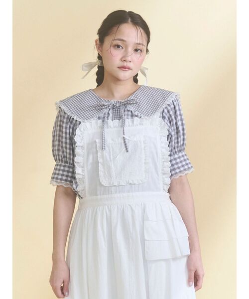 merry jenny レースアップリケエプロンワンピース merry jenny（メリージェニー） ワンピース レースアップリケエプロン
