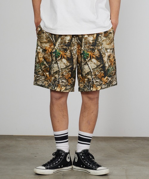 新品❤️マークアンドロナ パームツリー グラフィックパンツ Champion（チャンピオン） パンツ リアルツリー柄 ワッペンロゴ