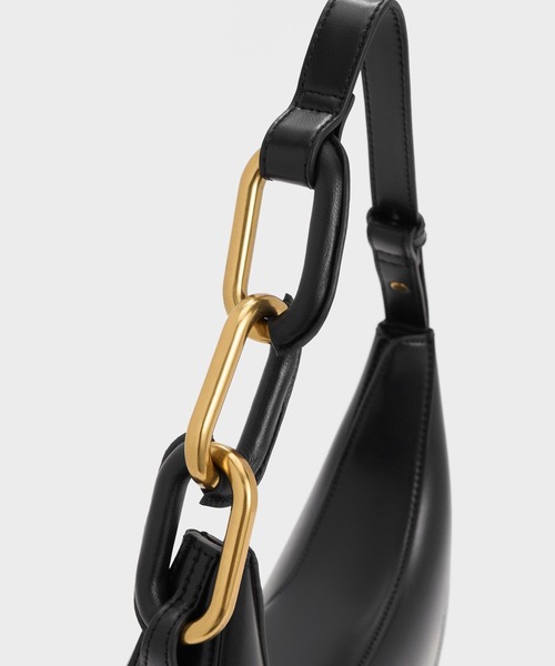 「CHARLES \u0026 KEITH」 トートバッグ M ブラック レディースの画像