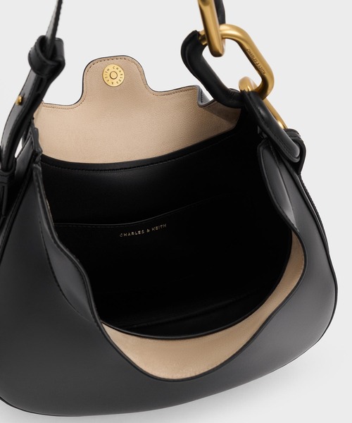 「CHARLES \u0026 KEITH」 トートバッグ M ブラック レディースの画像