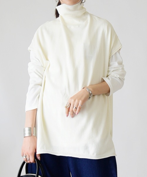 「and it_」 半袖ニット M-L ベージュ レディース_画像4
