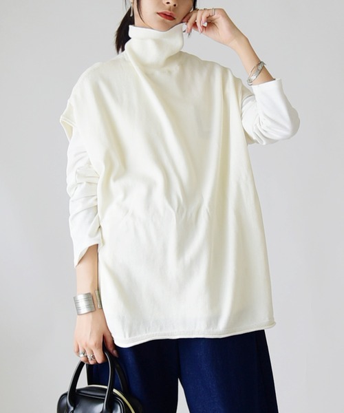 「and it_」 半袖ニット M-L ベージュ レディース_画像5