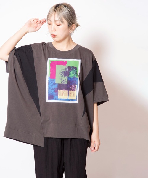OSMOSIS（オズモーシス） tシャツ アシンメトリーグラフィックTシャツ