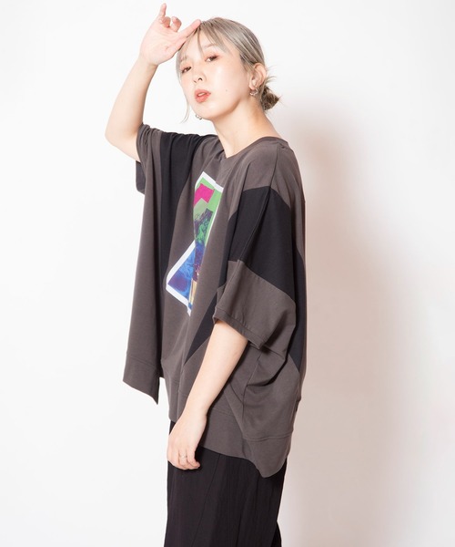 MONSE モンス アシンメトリー Tシャツ OSMOSIS（オズモーシス） tシャツ アシンメトリーグラフィックTシャツ