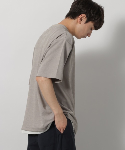 LAKOLE（ラコレ） tシャツ ドビーストレッチレイヤードTシャツ
