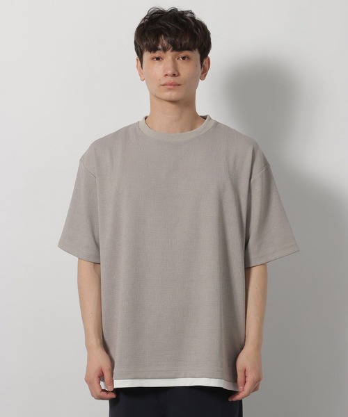 LAKOLE（ラコレ） tシャツ ドビーストレッチレイヤードTシャツ
