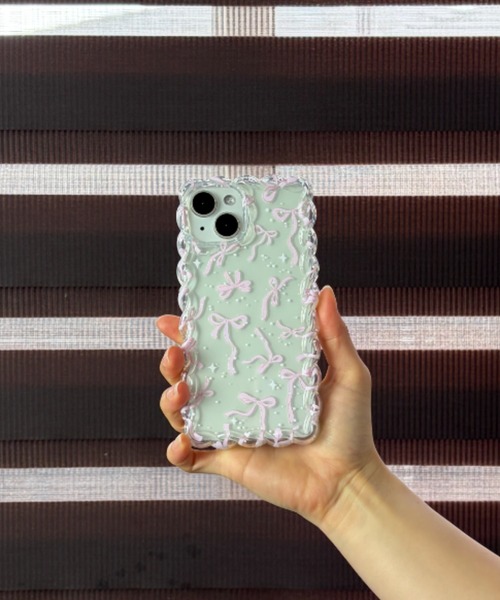 Loco Ocean（ロコオーシャン） スマホケース リボン クリア フリル風