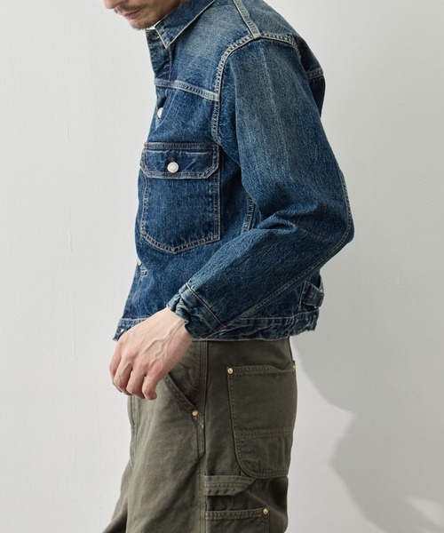 デニムジャケット gジャン 「orSlow/オアスロウ」TYPE1 40S PLEATED FRONT BLOUSE メンズの画像