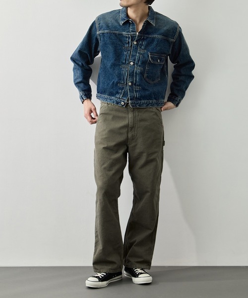 デニムジャケット gジャン 「orSlow/オアスロウ」TYPE1 40S PLEATED FRONT BLOUSE メンズの画像