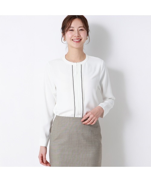 「AOYAMA」 「＆ress」長袖ブラウス S ホワイト レディース_画像6