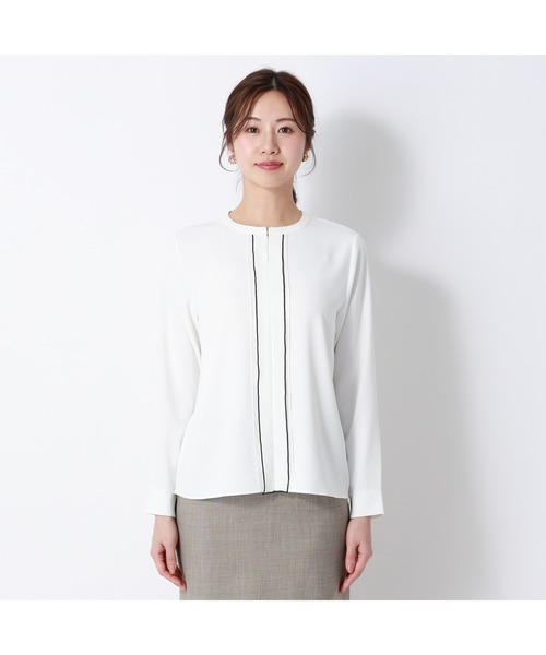 「AOYAMA」 「＆ress」長袖ブラウス S ホワイト レディース_画像7