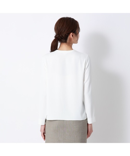 「AOYAMA」 「＆ress」長袖ブラウス S ホワイト レディース_画像9