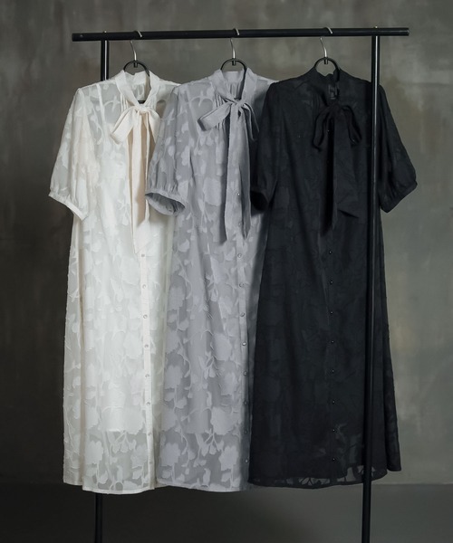 「DRESS PLUS」 半袖ワンピース S アイボリー レディース_画像8