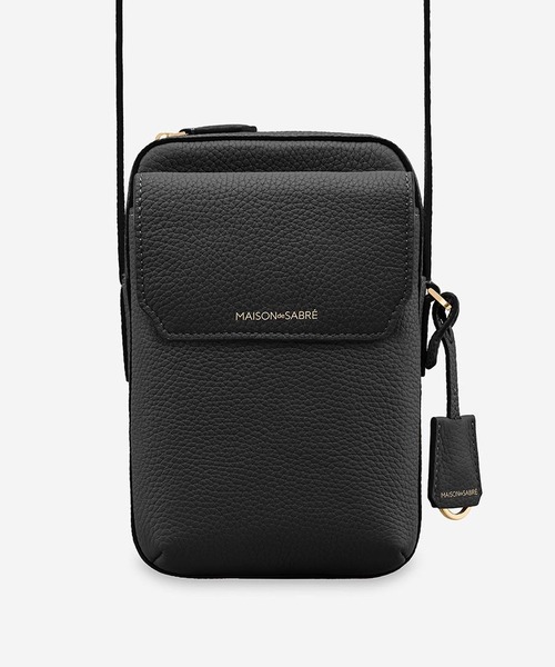 MAISON de SABRÉ スマホショルダー 本革 ブラック ミニバッグ MAISON de SABRE（メゾンドサブレ） ショルダーバッグ バッグ ジップ
