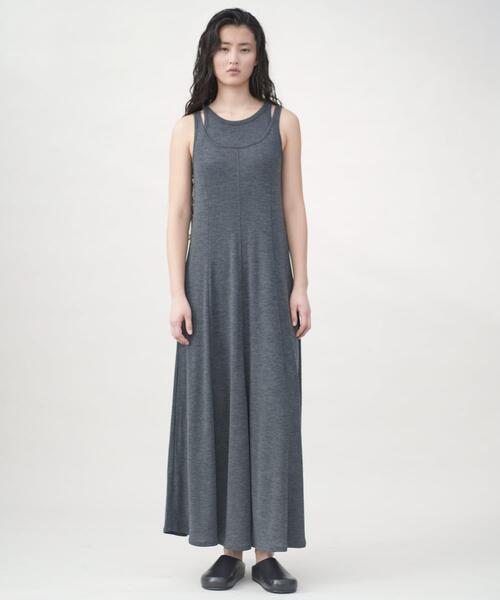 ワンピース new basic　WASHABLE WOOL SQUARE ONE-PIECE