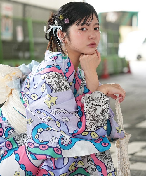utatane 浴衣 「ニコアンティーク×せきやゆりえ」浴衣3点セット うる