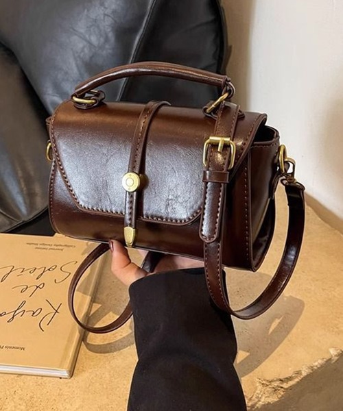 ブラウン　ハンドメイド　ちょっとそこまでショルダー　2点 DAY CLOSET ショルダーストラップ ショルダーバッグ バッグ ミニ